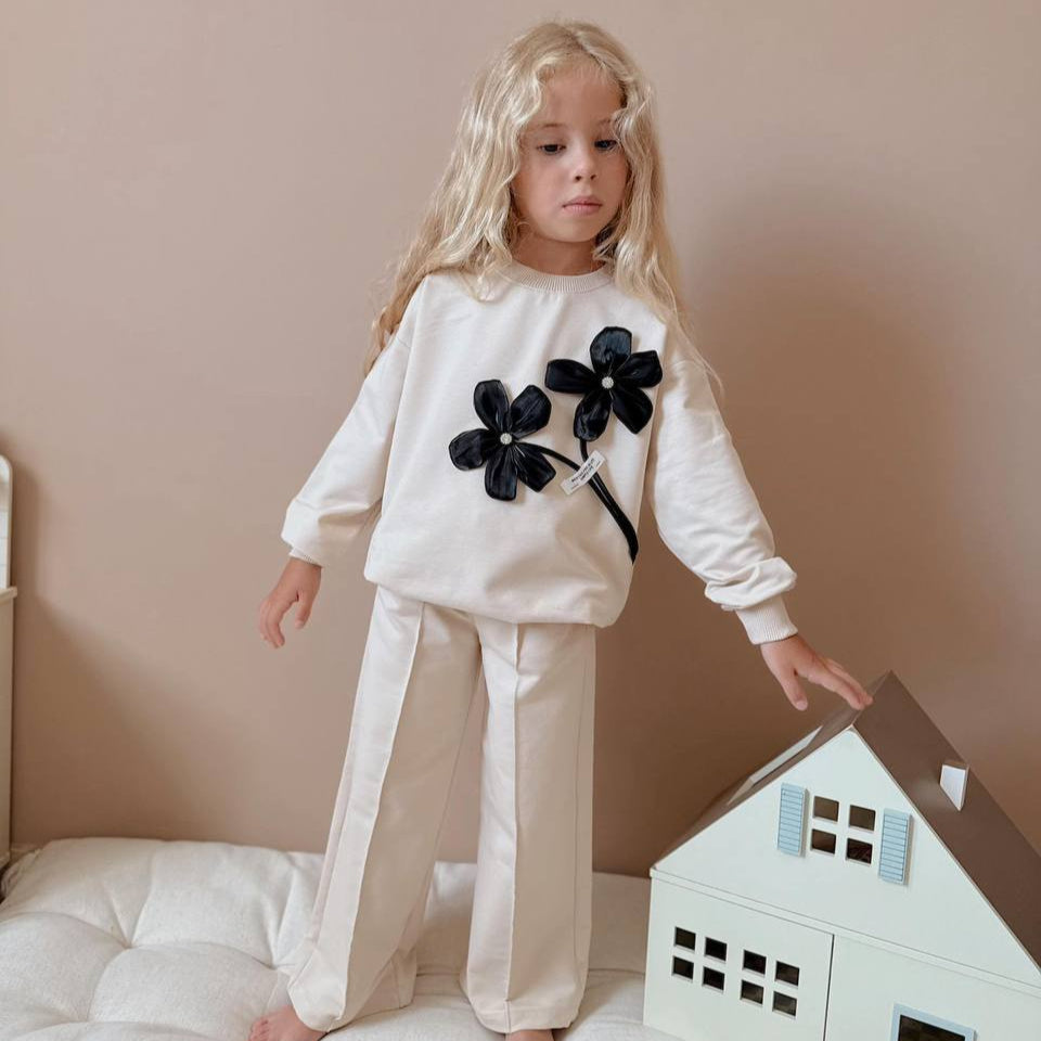 Luxury Flowers Girls Casual Set