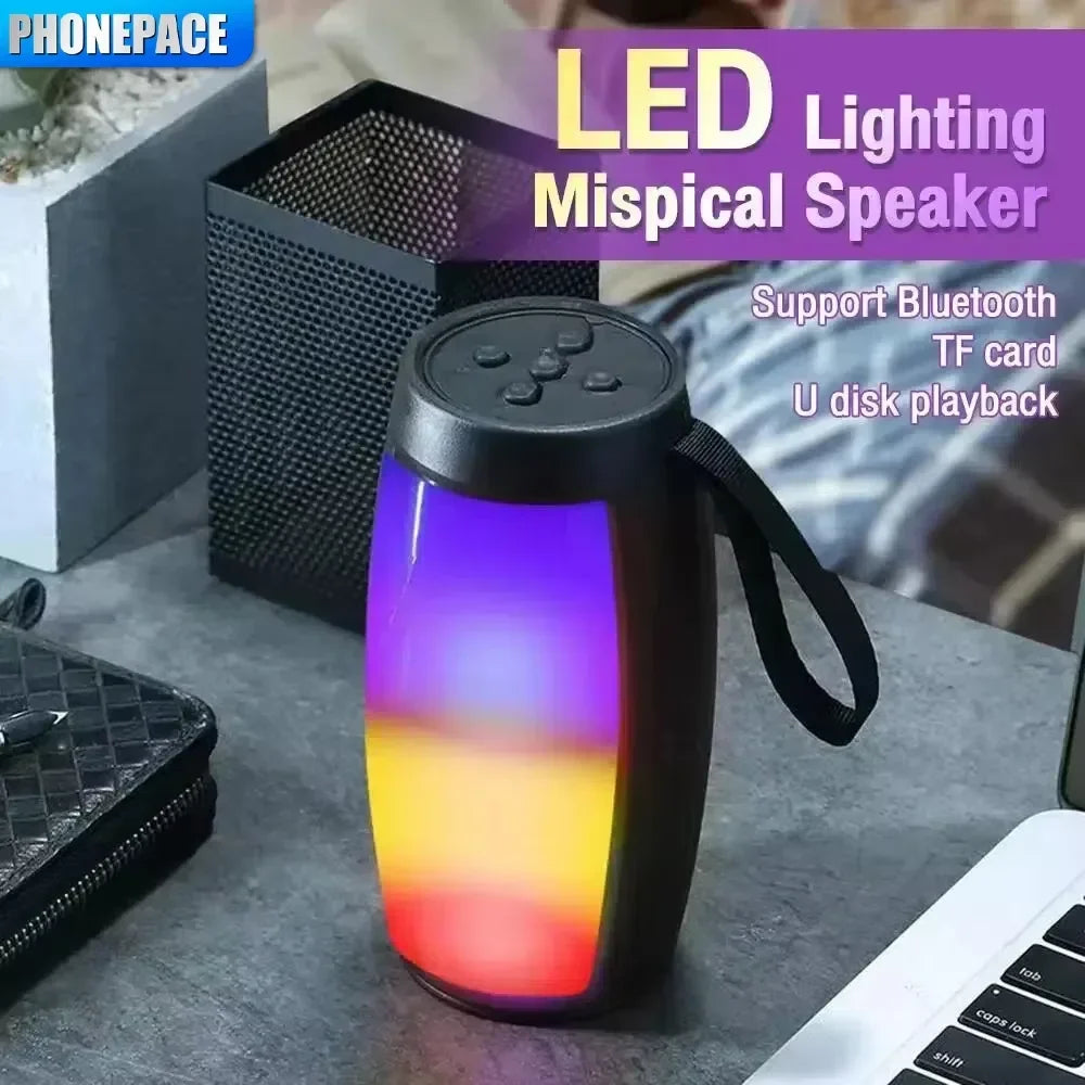 LED Lights Speaker with Powerful Bass Black