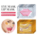 Golden Crystal Collagen Eye Mask and Pink Lip Mask for Anti-Aging and Moisturizing Skin Care