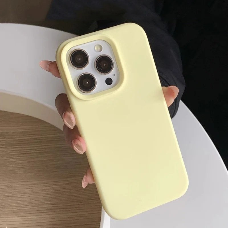 Dopamine-inspired silicone solid color phone case for iPhone models back cover