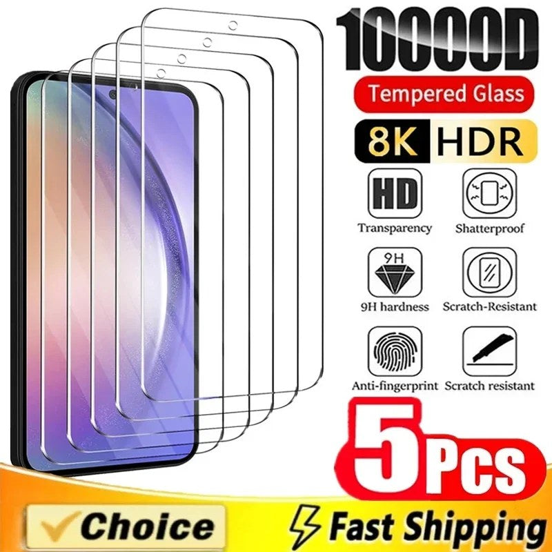 5Pcs tempered glass screen protector for Samsung Galaxy A series smartphones