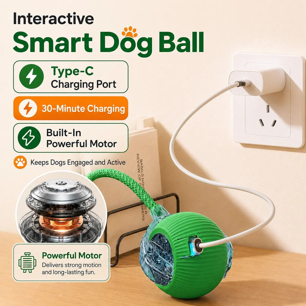 New Dog Interactive Ball Toy automatic rolling rechargeable smart puppy toy