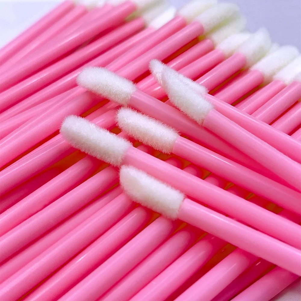 Disposable lip brush applicators for makeup and eyelash extension, set of 50 or 500 pcs