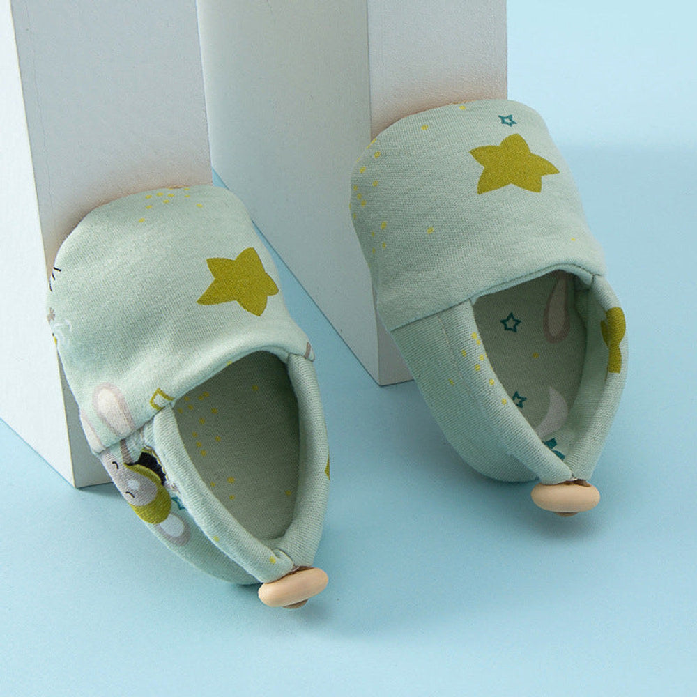 MyKids-USA® Baby Simple Cartoon Print Soft Sole Anti-slip Shoes with Cotton Fabric