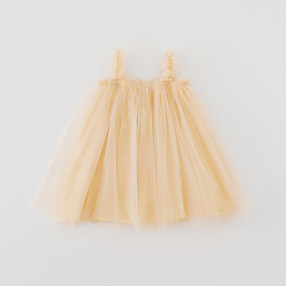 MyKids-USA® Baby Kids Girls Sleeveless Plain Tulle Strap Dress
